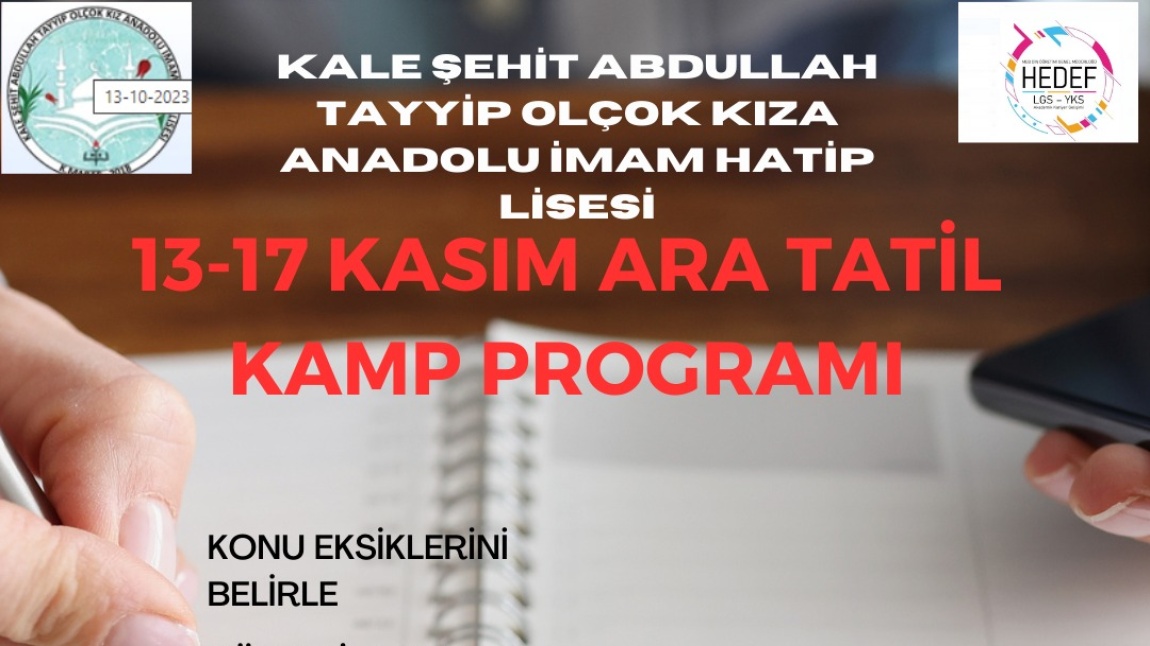 2023-2024 Kasım Ara Tatil Akademik Program